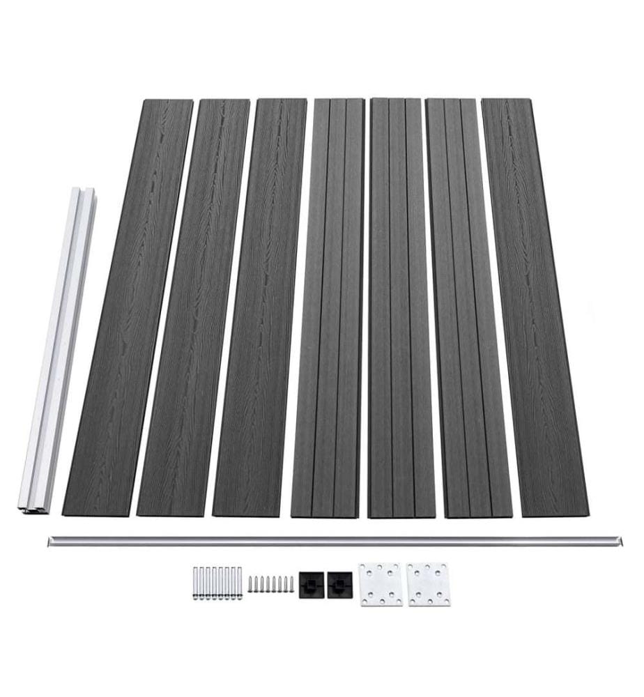 Zaunelement Set WPC 872x146 cm Schwarz