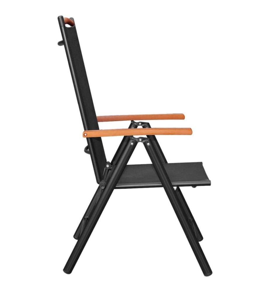 Ensemble de salle à manger de jardin 7 pcs Aluminium Noir