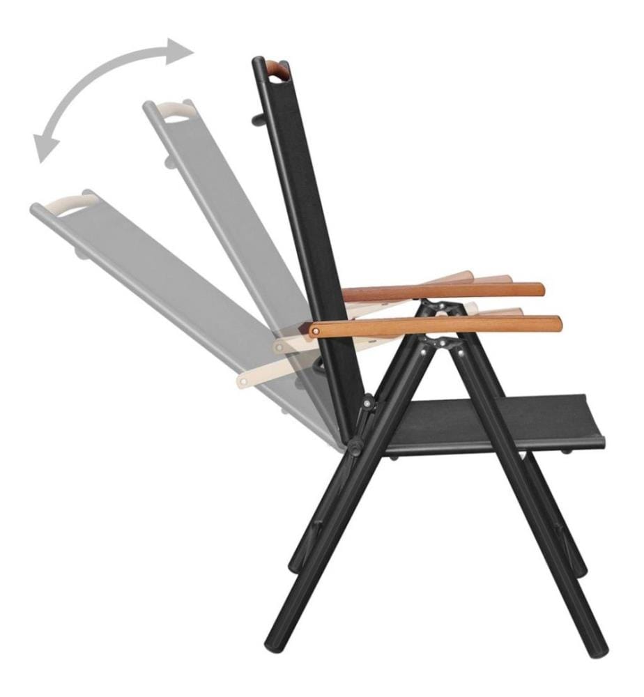 Ensemble de salle à manger de jardin 7 pcs Aluminium Noir