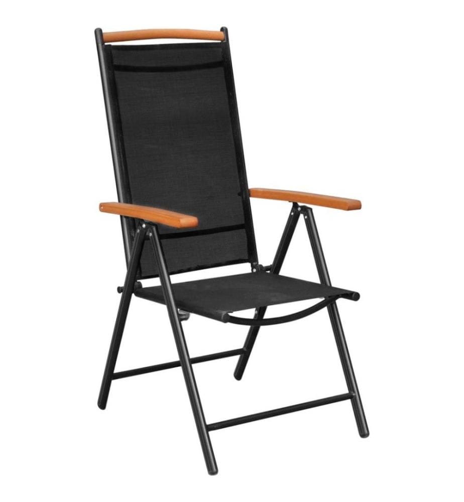 Ensemble de salle à manger de jardin 9 pcs Aluminium Noir