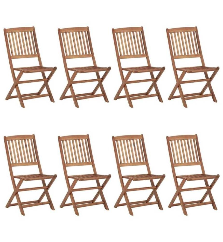 Klappbare Gartenstühle 8 Stk. mit Kissen Massivholz Akazie