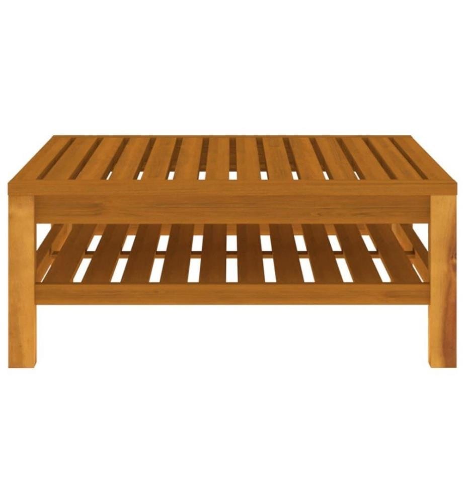 Salon de jardin 7 pcs avec coussin crème Bois d'acacia solide