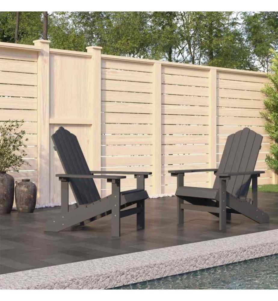 Adirondack-Gartenstühle 2 Stk. HDPE Anthrazit