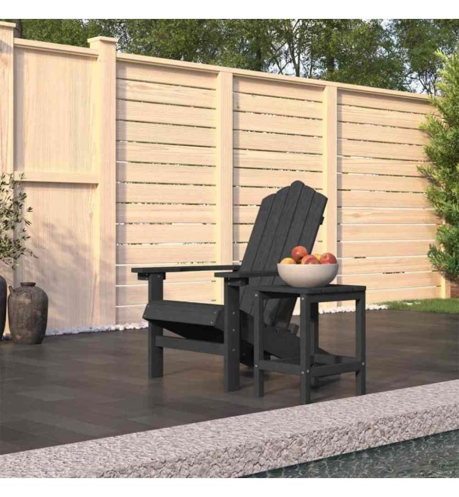 Adirondack-Gartenstuhl mit Tisch HDPE Anthrazit