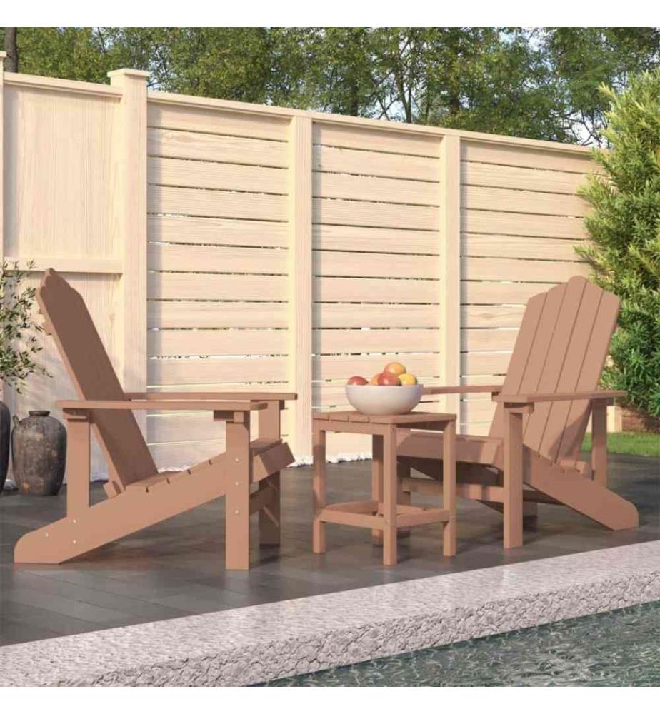 Chaises de jardin Adirondack avec table PEHD Marron