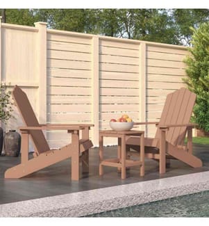 Adirondack-Gartenstühle mit Tisch HDPE Braun