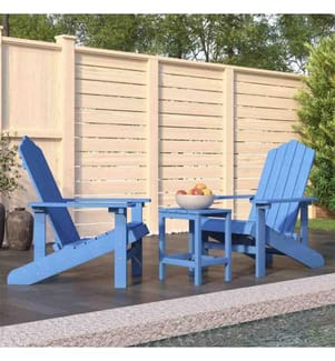 Adirondack-Gartenstühle mit Tisch HDPE Aquamarin