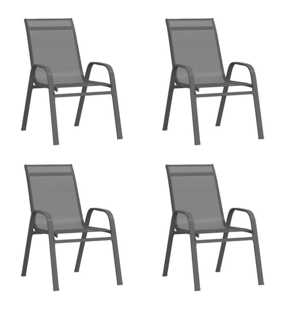 5-tlg. Garten-Essgruppe Grau und Schwarz