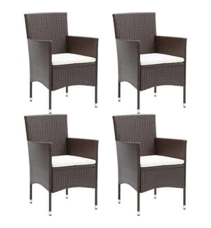 Garten-Essstühle 4 Stk. Poly Rattan Braun