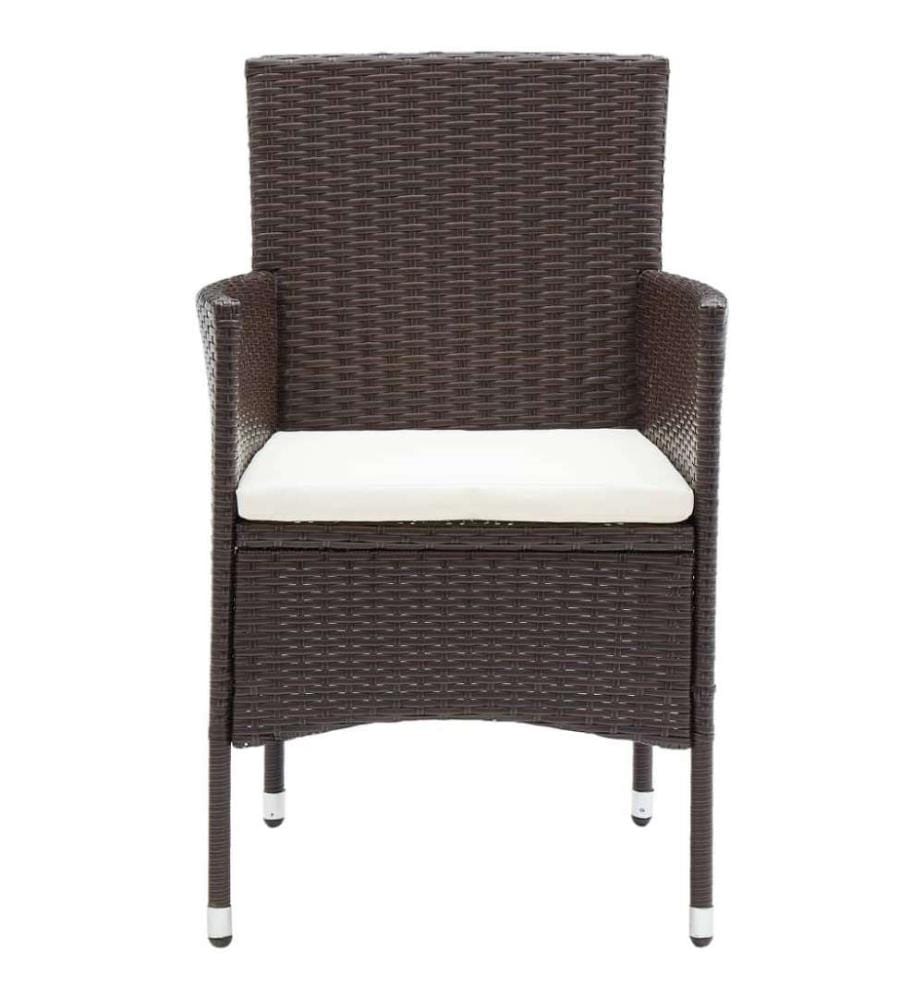 Garten-Essstühle 4 Stk. Poly Rattan Braun