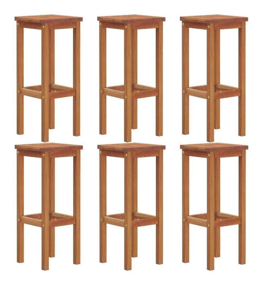 Barhocker 6 Stk. Massivholz Akazie