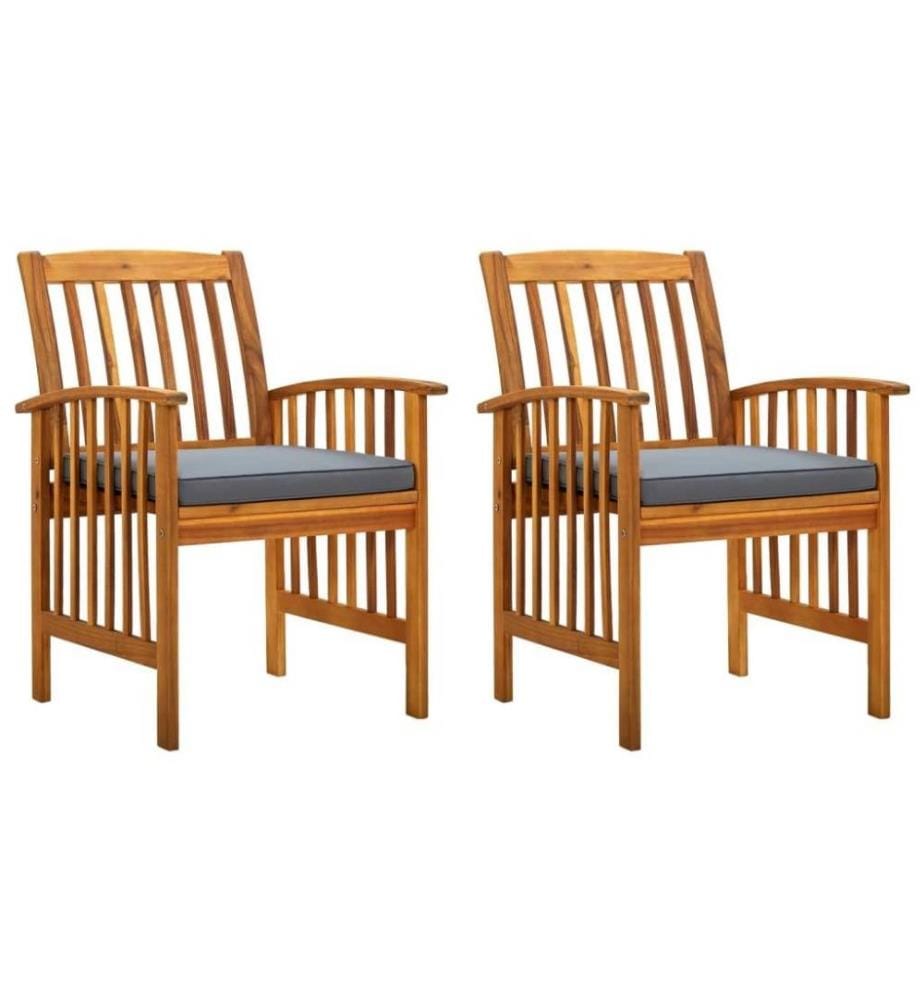 Garten-Essstühle 2 Stk. mit Kissen Massivholz Akazie