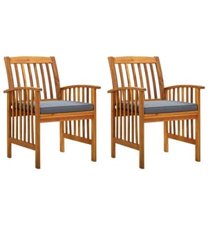 Garten-Essstühle 2 Stk. mit Kissen Massivholz Akazie