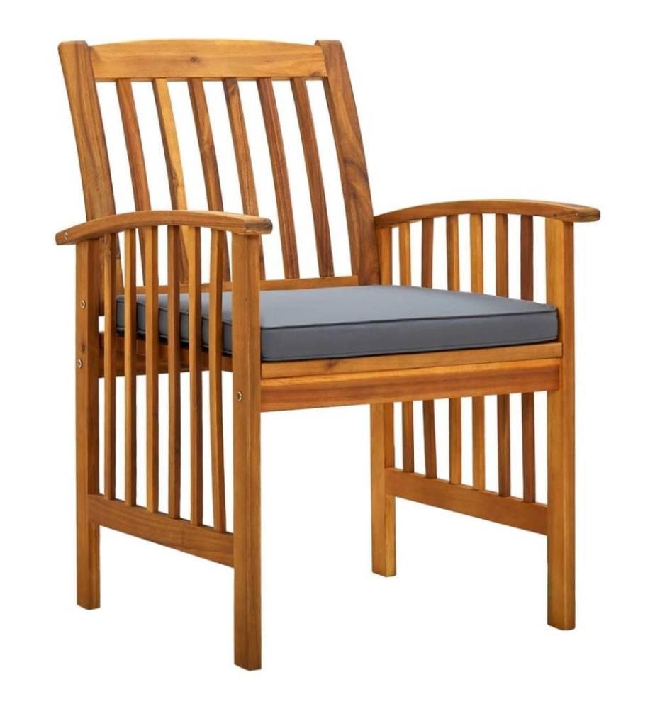 Garten-Essstühle 2 Stk. mit Kissen Massivholz Akazie