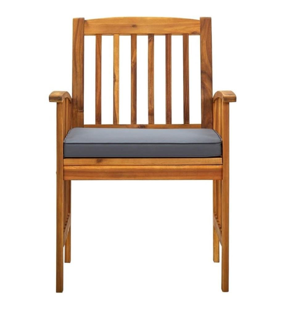 Garten-Essstühle 2 Stk. mit Kissen Massivholz Akazie