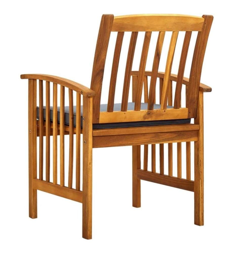 Garten-Essstühle 2 Stk. mit Kissen Massivholz Akazie