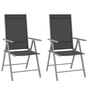 Gartenstühle Klappbar 2 Stk. Textilene Schwarz
