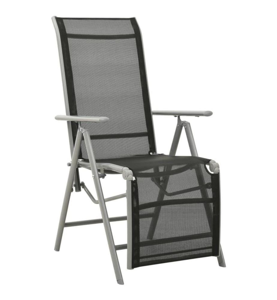 Garten-Liegestühle 2 Stk. Textilene und Aluminium Silbern