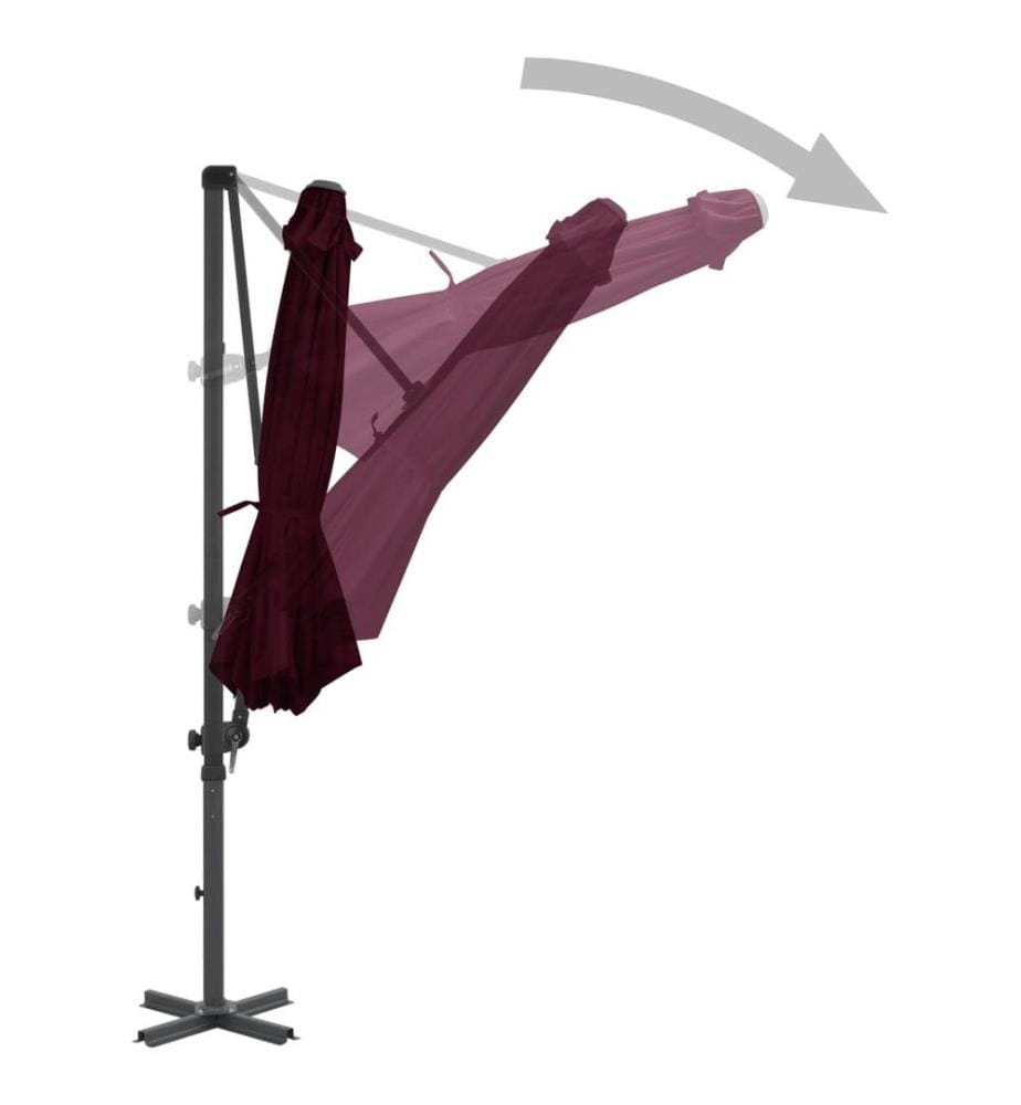 Ampelschirm mit Aluminium-Mast Rot 300 cm