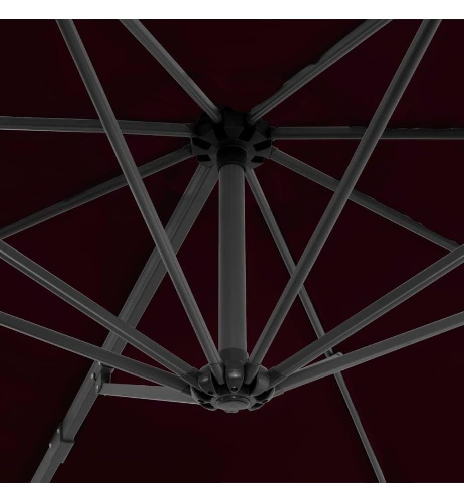 Ampelschirm mit Aluminium-Mast Rot 300 cm