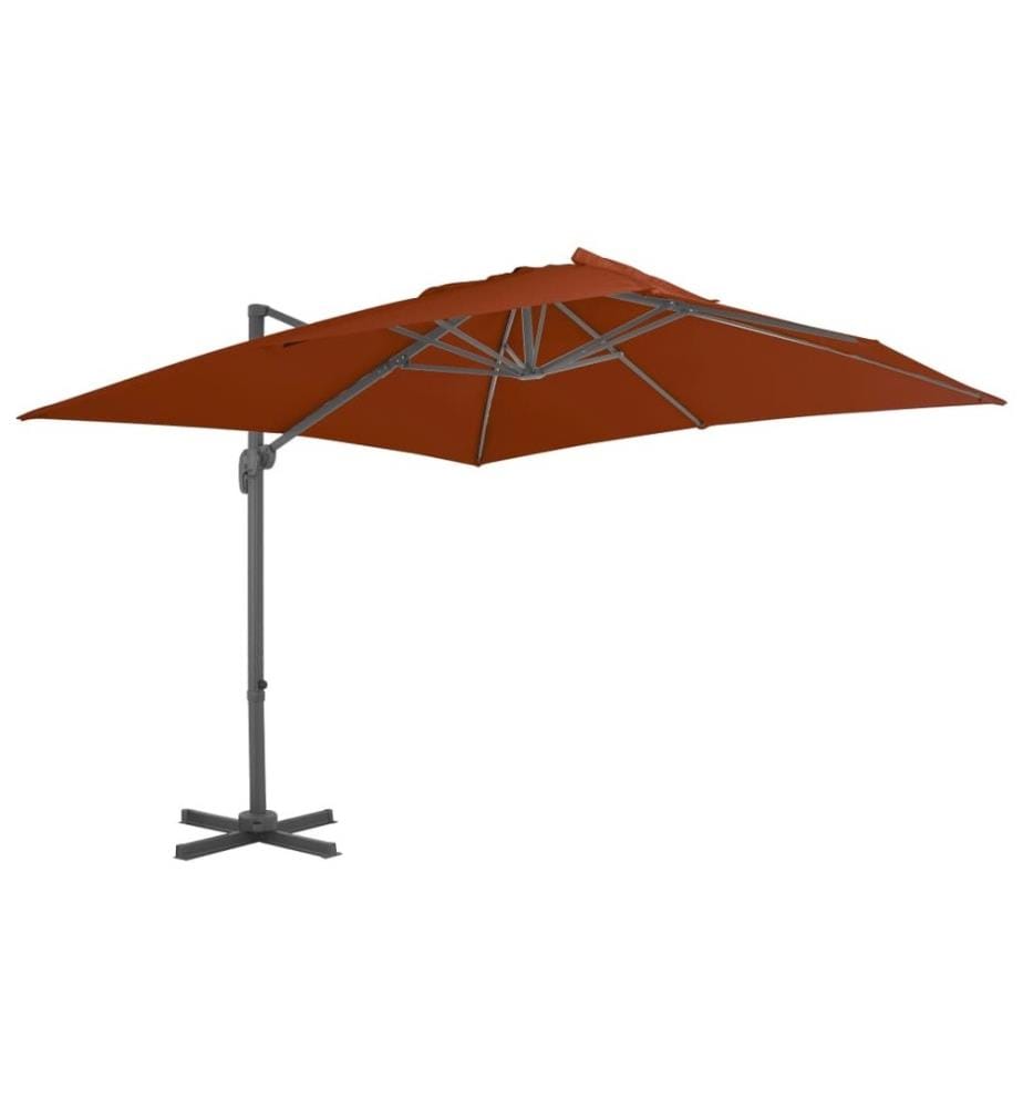 Ampelschirm mit Aluminium-Mast Terrakotta 300x300 cm