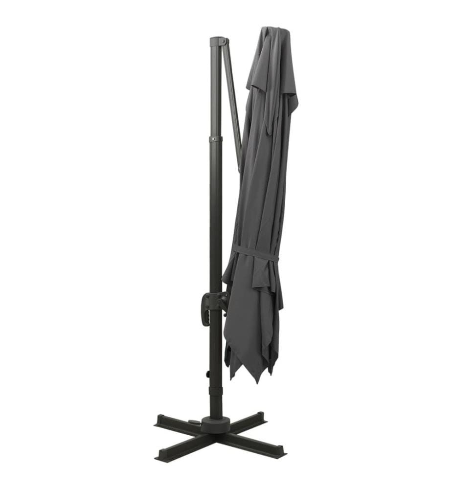 Parasol déporté avec double toit 300x300 cm anthracite