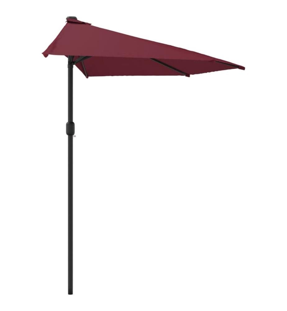 Balkon-Sonnenschirm Alu-Mast Bordeauxrot 300x155x223cm Halbrund