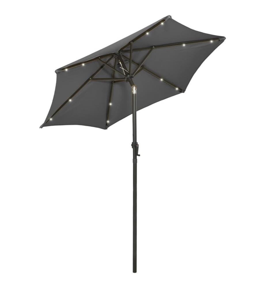 Parasol avec lumières LED Anthracite 200x211 cm Aluminium