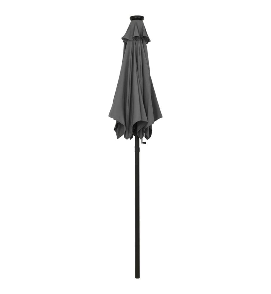 Parasol avec lumières LED Anthracite 200x211 cm Aluminium