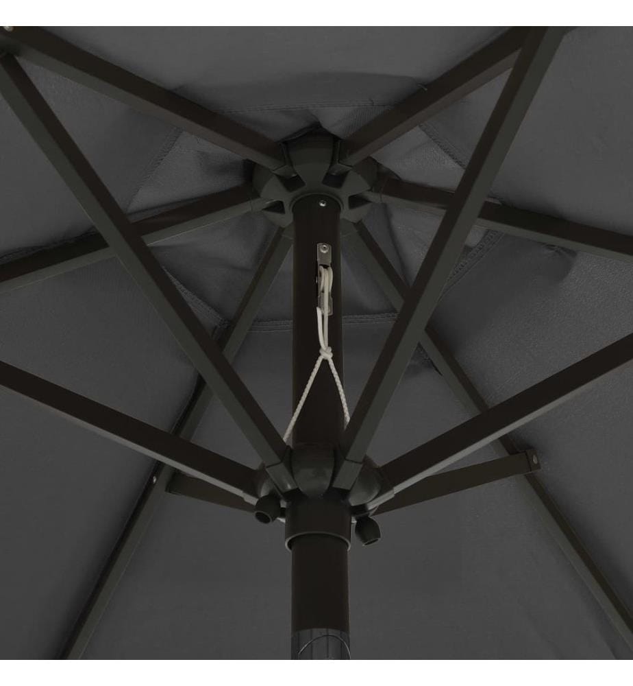 Parasol avec lumières LED Anthracite 200x211 cm Aluminium