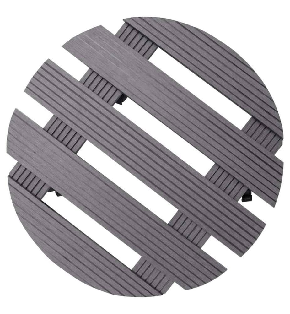 Pflanzenroller 4 Stk. Grau Ø30x7,5 cm WPC
