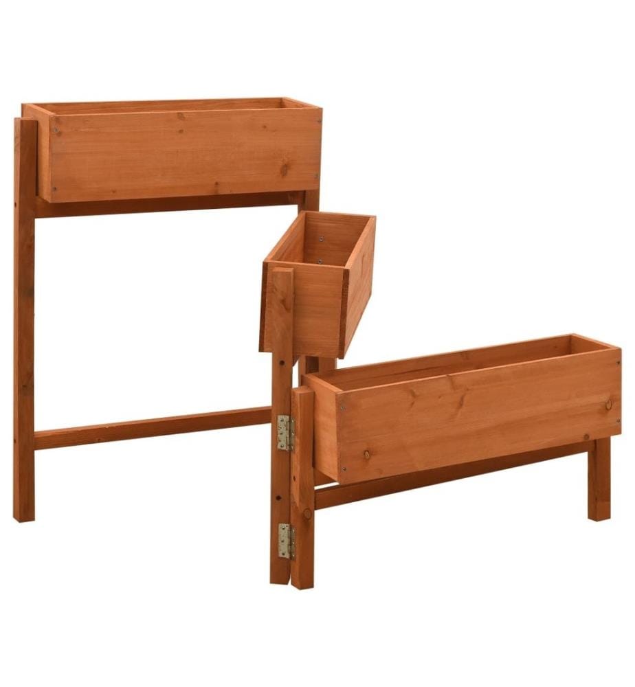 Pflanzkübel Klappbar Orange 60x14x75 cm Massivholz Tanne