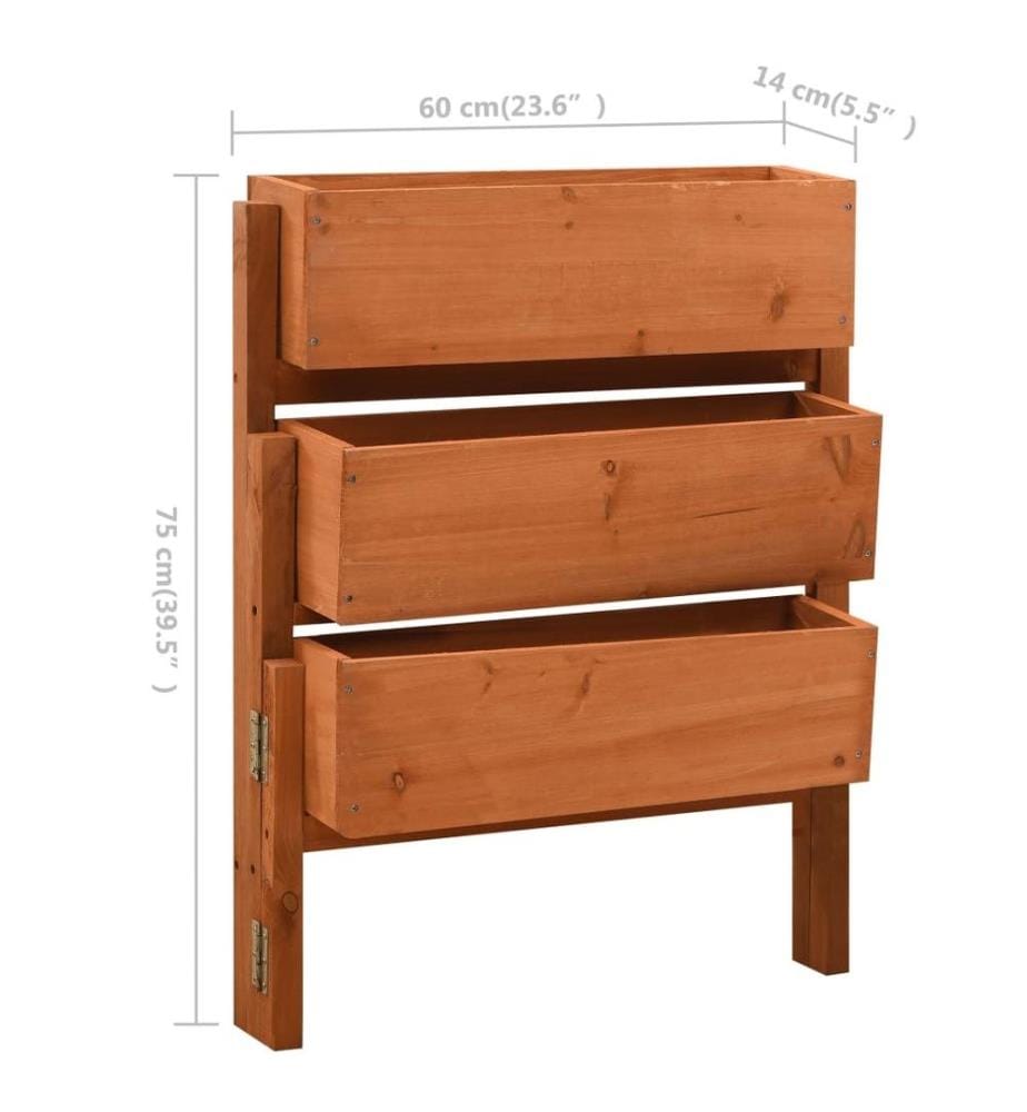 Pflanzkübel Klappbar Orange 60x14x75 cm Massivholz Tanne