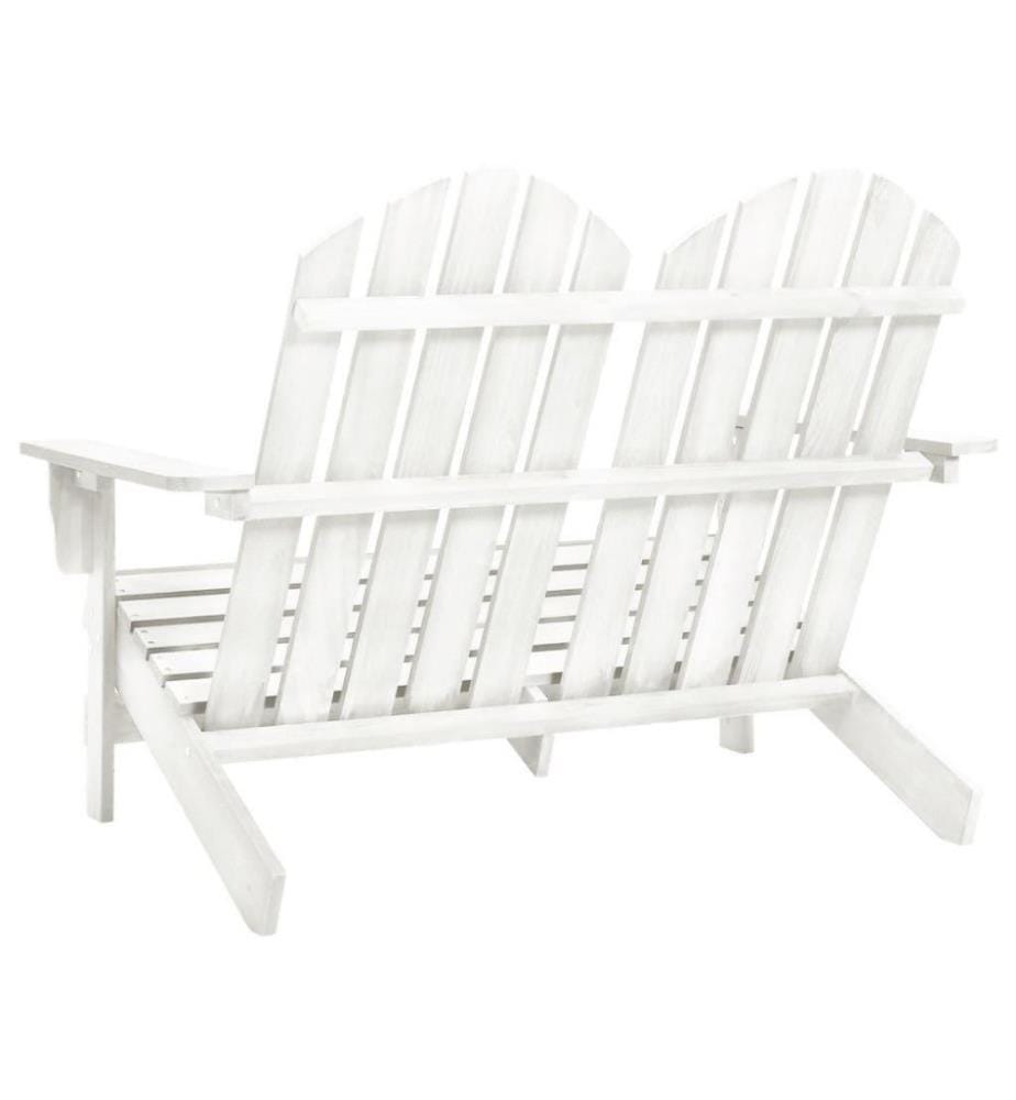 Chaise de jardin Adirondack 2 places Bois de sapin massif Blanc