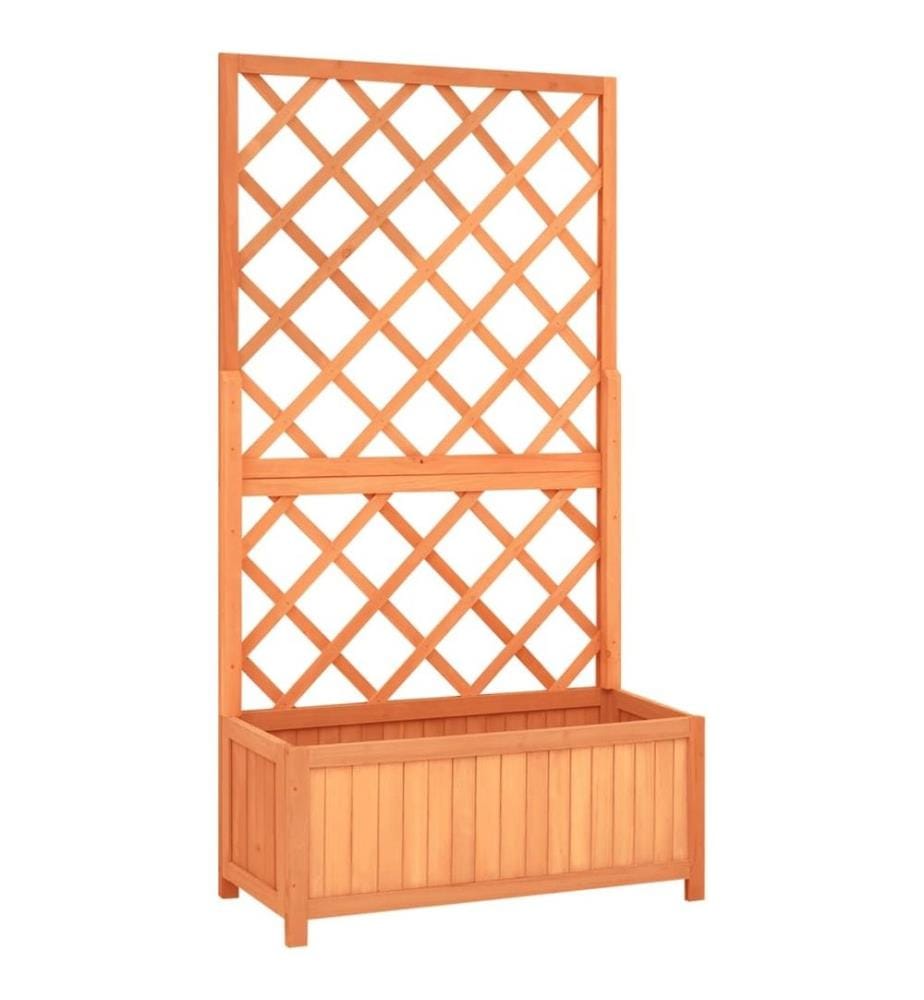 Jardinière à treillis jardin Marron 70x30x135 cm Bois de sapin
