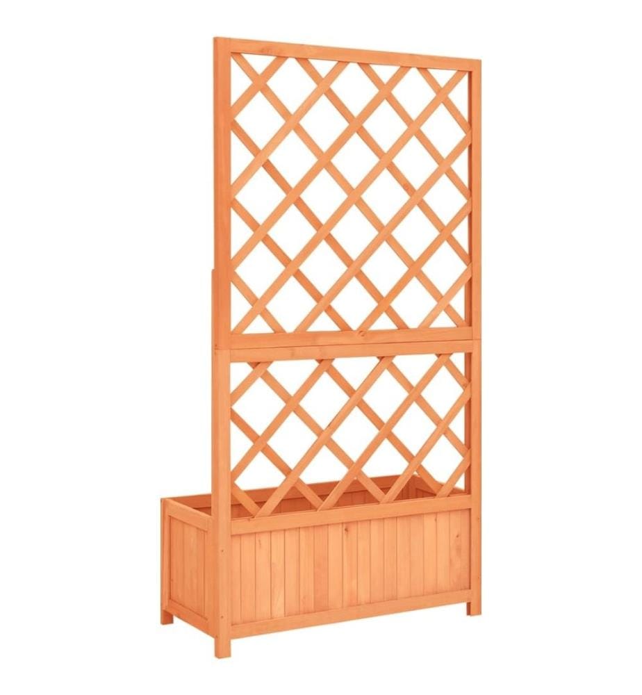 Jardinière à treillis jardin Marron 70x30x135 cm Bois de sapin