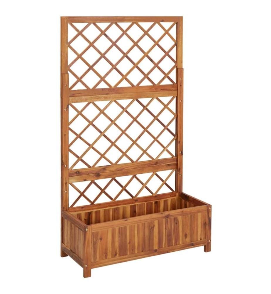 Hochbeet mit Spalier 85x38x150 cm Massivholz Akazie