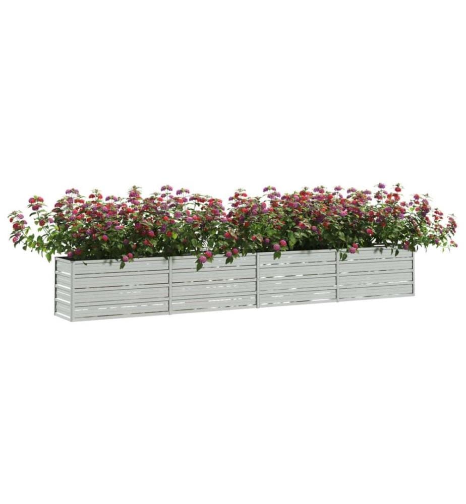 Garten-Hochbeet 320x40x45 cm Verzinkter Stahl Silber