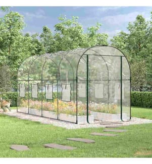 Gewächshaus Transparent 160x400x190 cm PVC & Stahl
