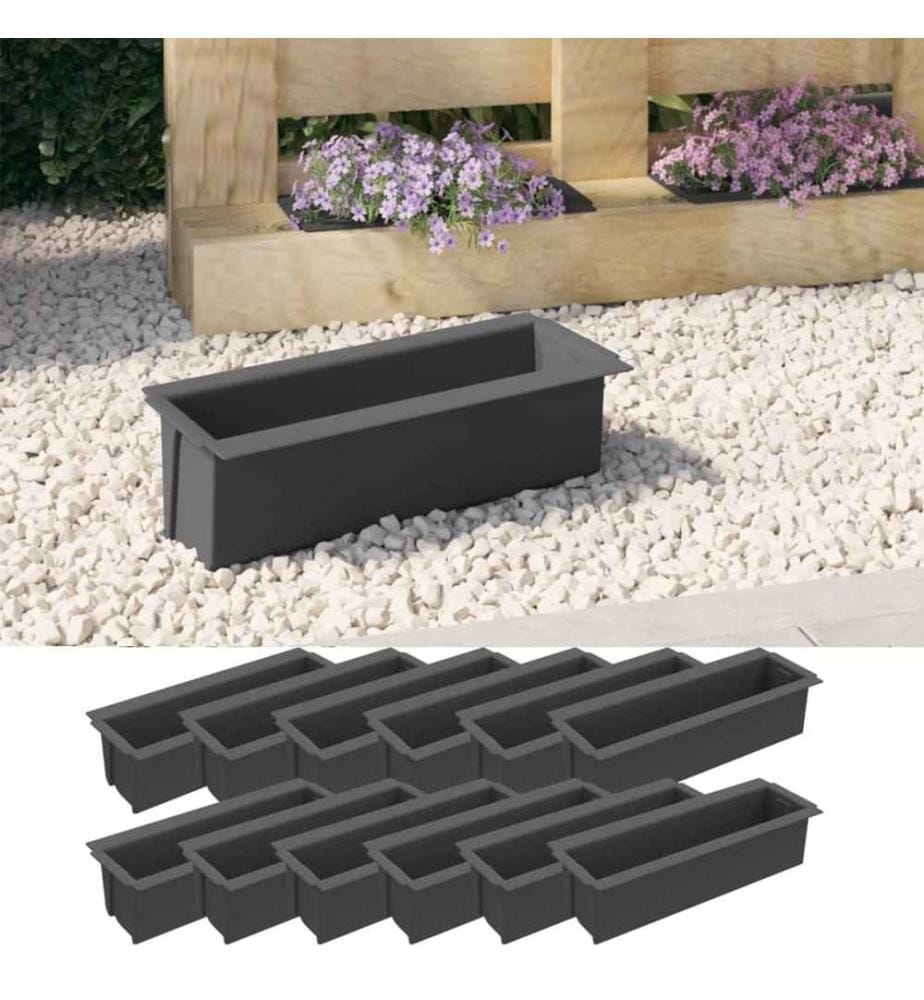 Pflanzkasten für Europaletten 12 Stk. Grau 36x13,5x9,5 cm PP