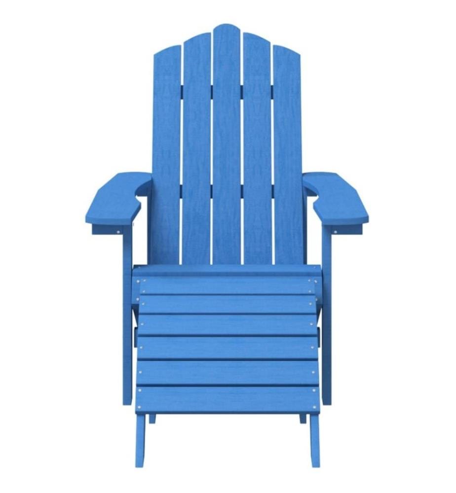 Chaise de jardin Adirondack avec repose-pied PEHD Bleu marine