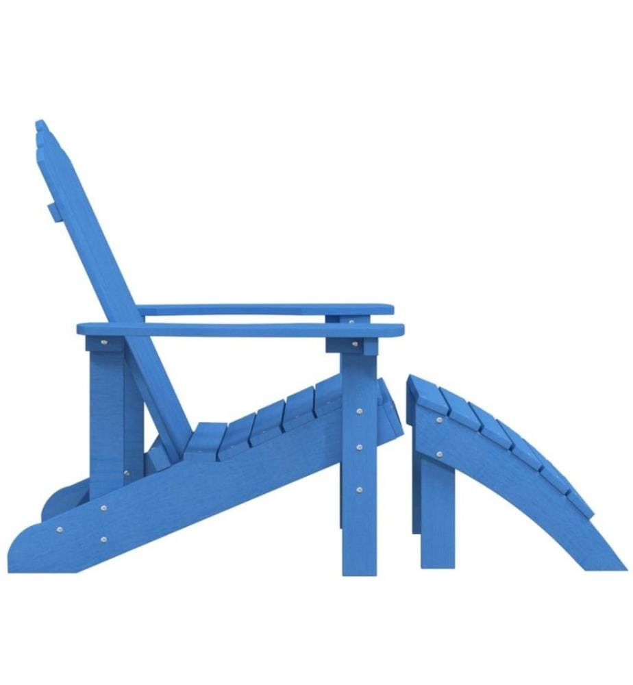Chaise de jardin Adirondack avec repose-pied PEHD Bleu marine