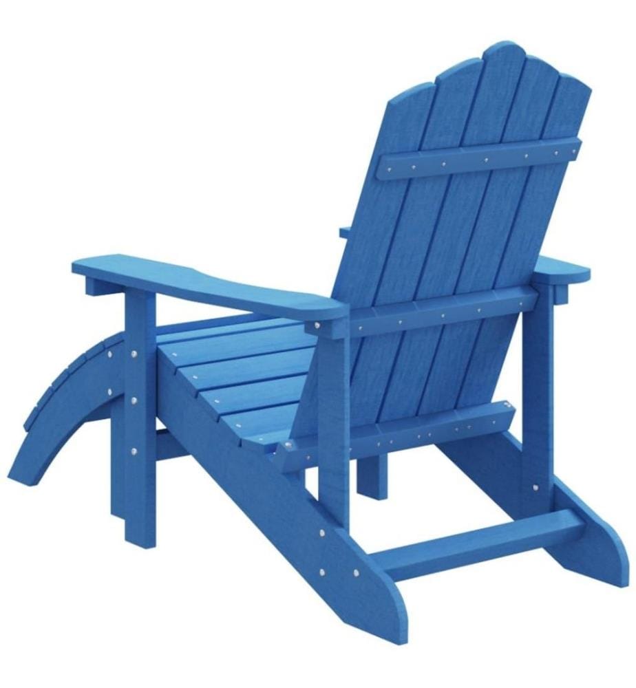 Chaise de jardin Adirondack avec repose-pied PEHD Bleu marine