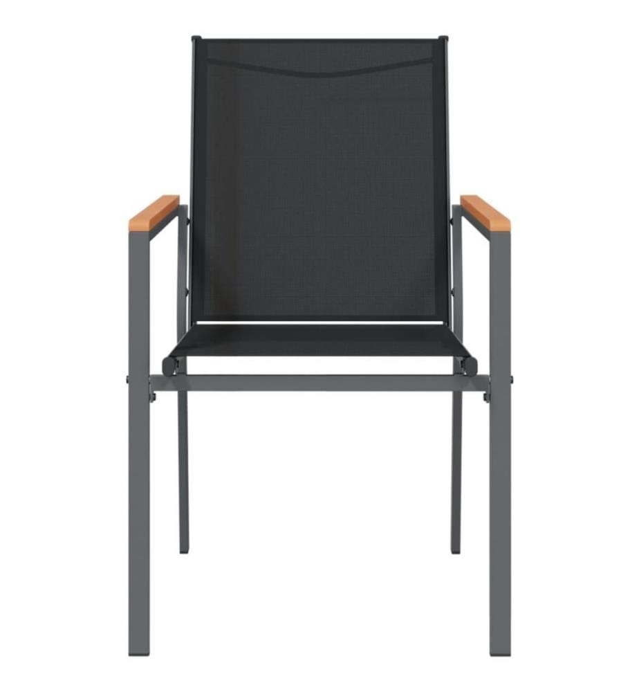 Gartenstühle 4 Stk. Schwarz 55x61,5x90 cm Textilene und Stahl