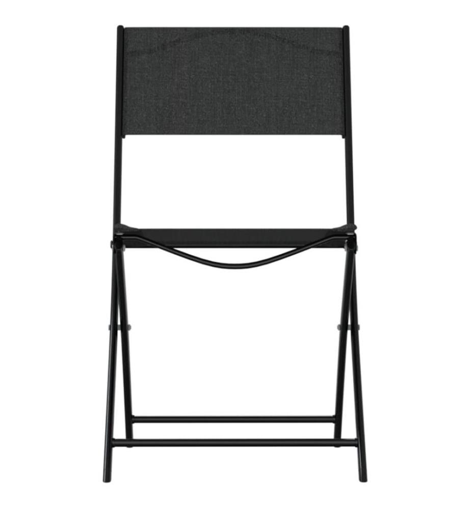 Klappbare Gartenstühle 4 Stk. Schwarz Stahl und Textilene