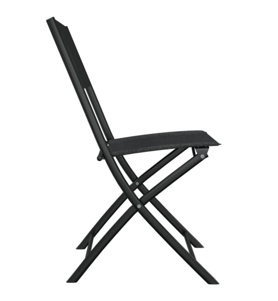 Klappbare Gartenstühle 4 Stk. Schwarz Stahl und Textilene