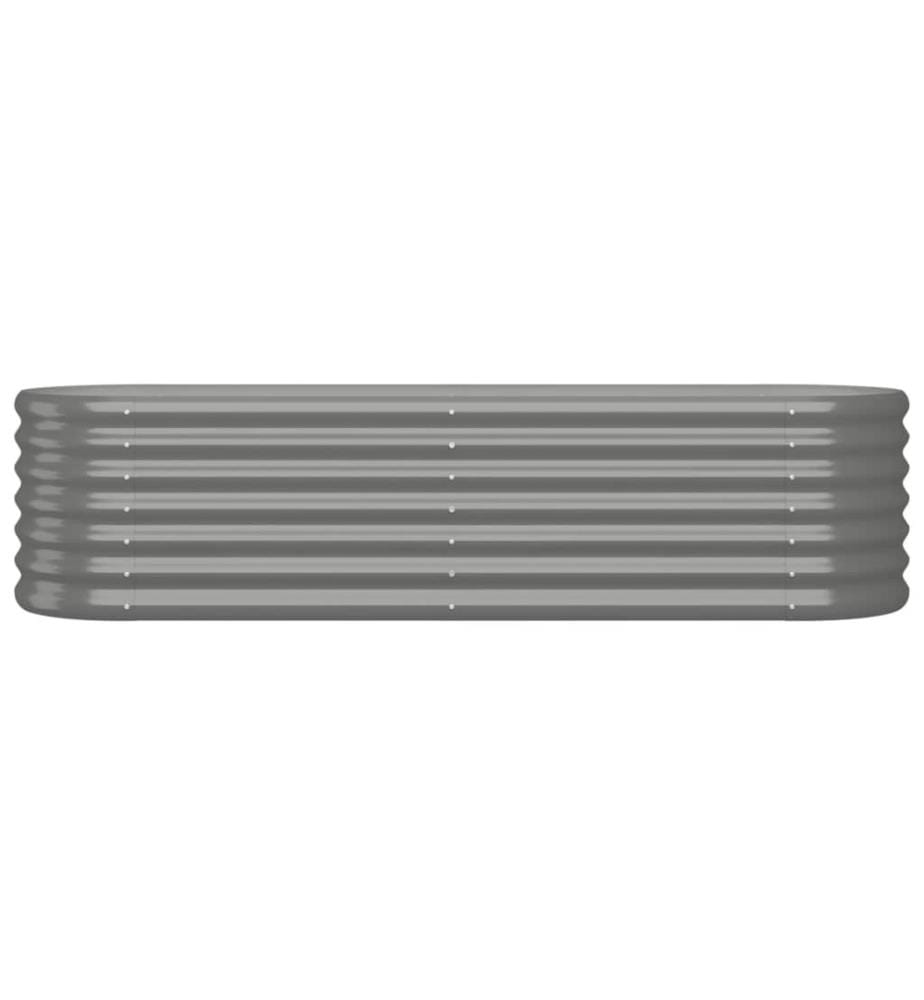 Hochbeet Pulverbeschichteter Stahl 152x40x36 cm Grau