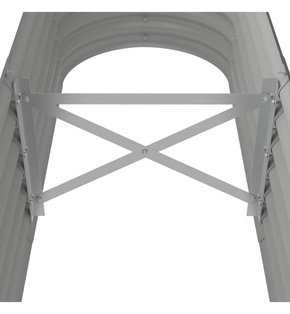 Hochbeet Pulverbeschichteter Stahl 152x40x36 cm Grau