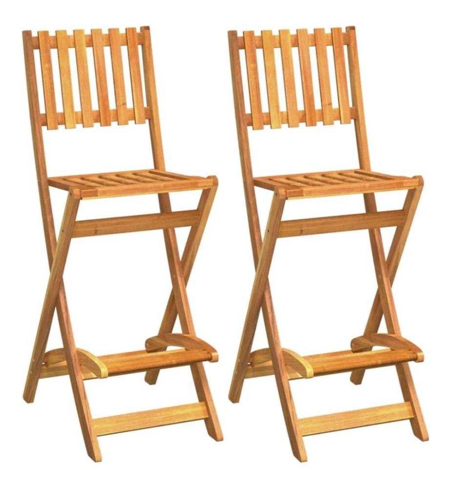 Tabourets de bar d'extérieur pliants 2 pcs Bois massif d'acacia