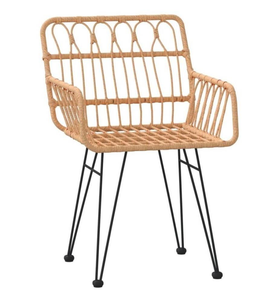 Gartenstühle 2 Stk. mit Armlehnen 56x64x80 cm PE-Rattan